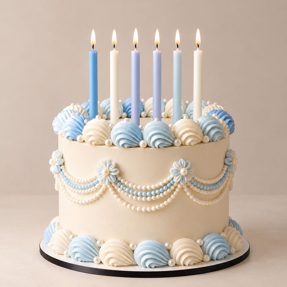 Classic Cloud Milk Cake Candles, Set of 12