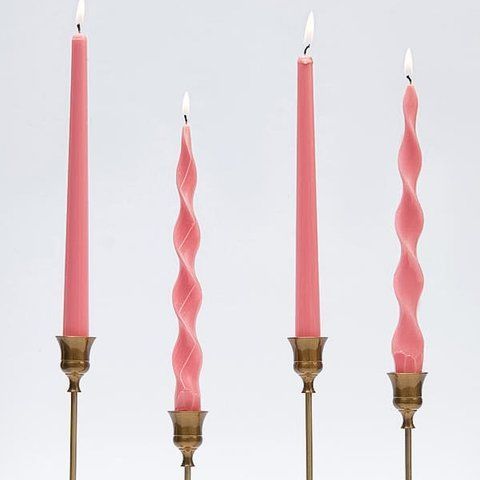 Coral Rose Table Candle Set, 26 cm