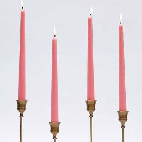 Coral Rose Straight Table Candle Set, 26 cm