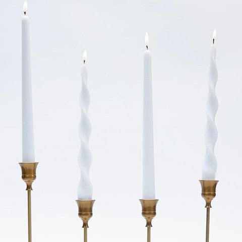 Ice White Dinner Candle Set, 26 cm