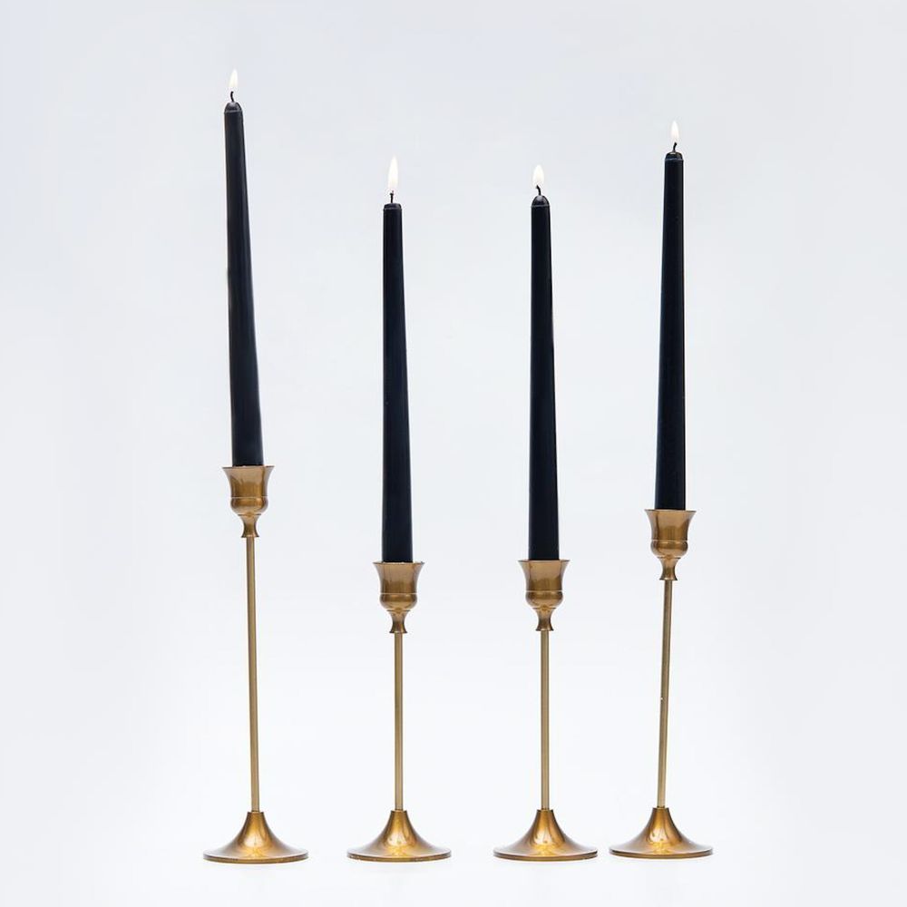Black Vanilla Straight Dinner Candle Set, 26 cm