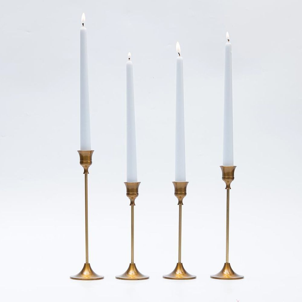 Ice White Straight Dinner Candle Set, 26 cm
