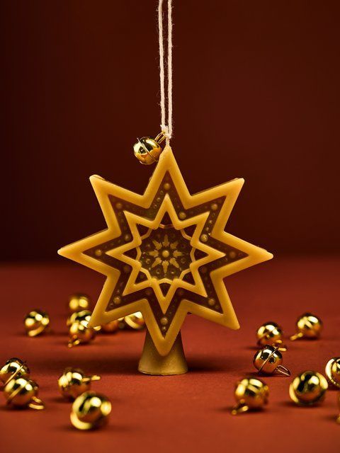 Свеча Рождественская звезда золотая SM-XMAS-028 фото