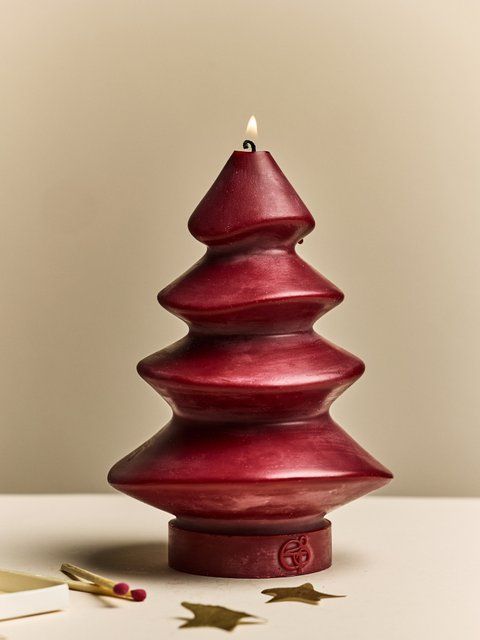 SEMANTY Christmas Tree Candle  Burgundy