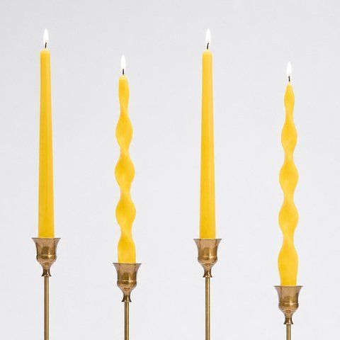 Sun Yellow Table Candle Set, 26 cm