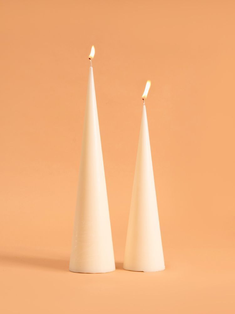 Cone Duo Ivory Candle Set