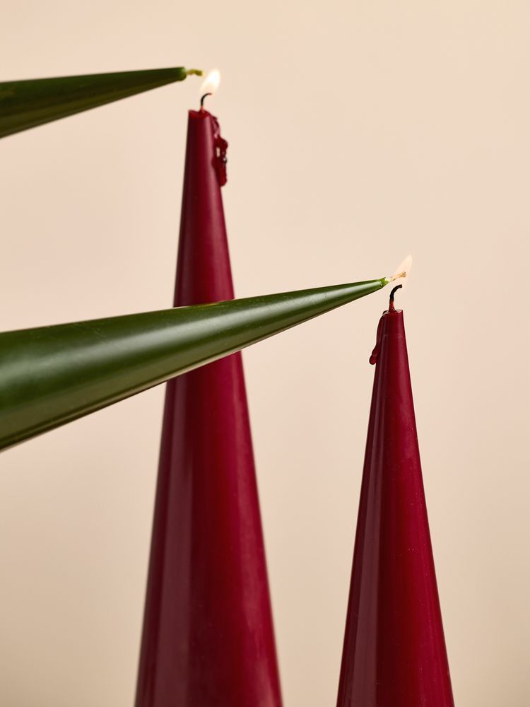 Набор свечей Cone Duo Burgundy SM-XMAS-036 фото