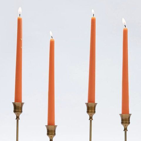 Sicilian Orange Straight Dinner Candle Set, 26 cm