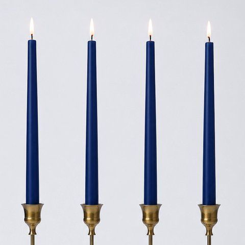 Royal Blue Straight Dinner Candle Set, 26 cm, 4 pcs